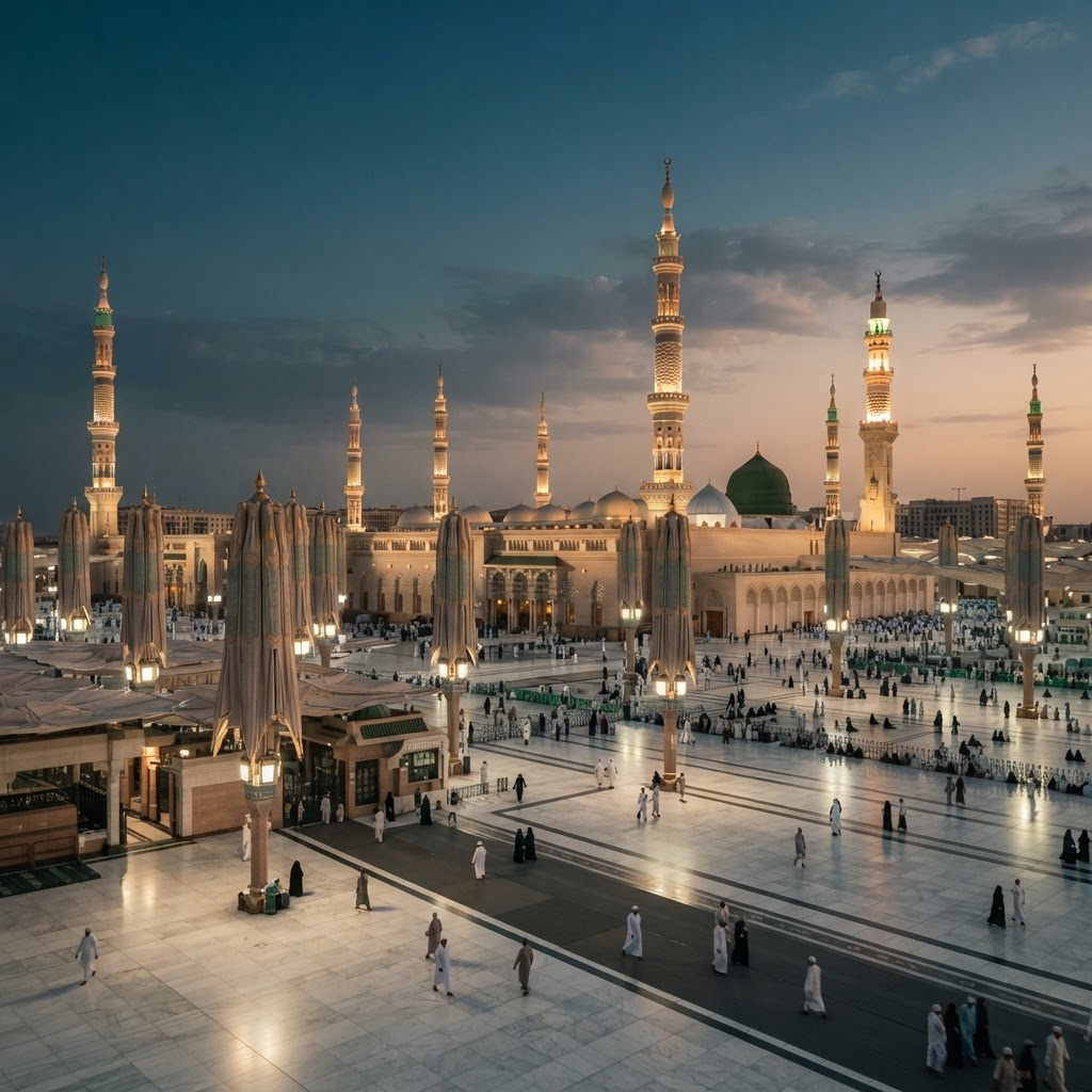 Pelataran Masjid Nabawi di Madinah